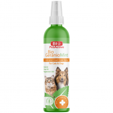 Bio PetActive Spray Bio GeranioMint Skin & Coat Care For Cats & Dogs 100ml, PA240, cat Shampoo / Conditioner, Bio PetActive, cat Grooming, catsmart, Grooming, Shampoo / Conditioner